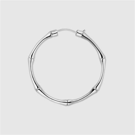 gucci silver bamboo hoops|gucci bamboo earrings.